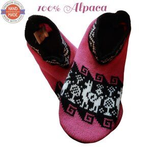 Alpaca Hand Knit Warm Bootie Slipper Socks Cushion Insole Adult Size 5-11 NWT